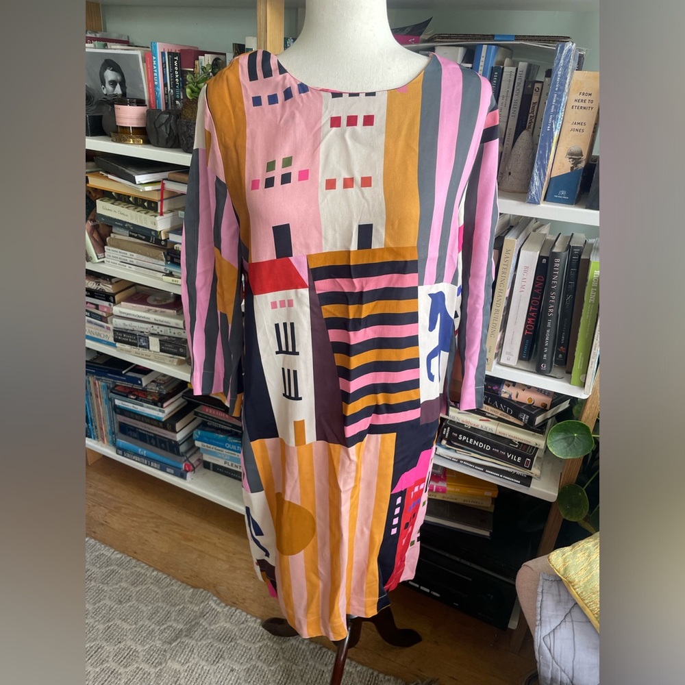 Stine Goya shift dress in city print